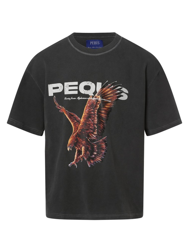 PEQUS - T-shirt męski, szary|czarny