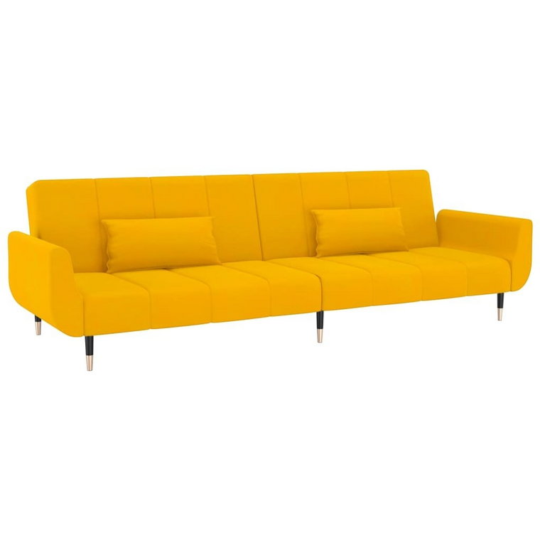 Sofa zmieniająca pozycję, żółta, 220x84.5x69 cm