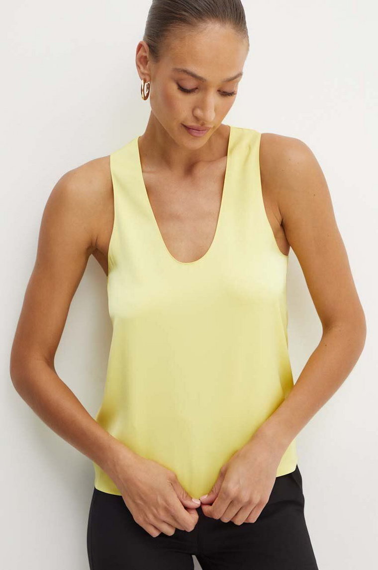 Patrizia Pepe bluzka damska kolor żółty gładka 8C0725 A459