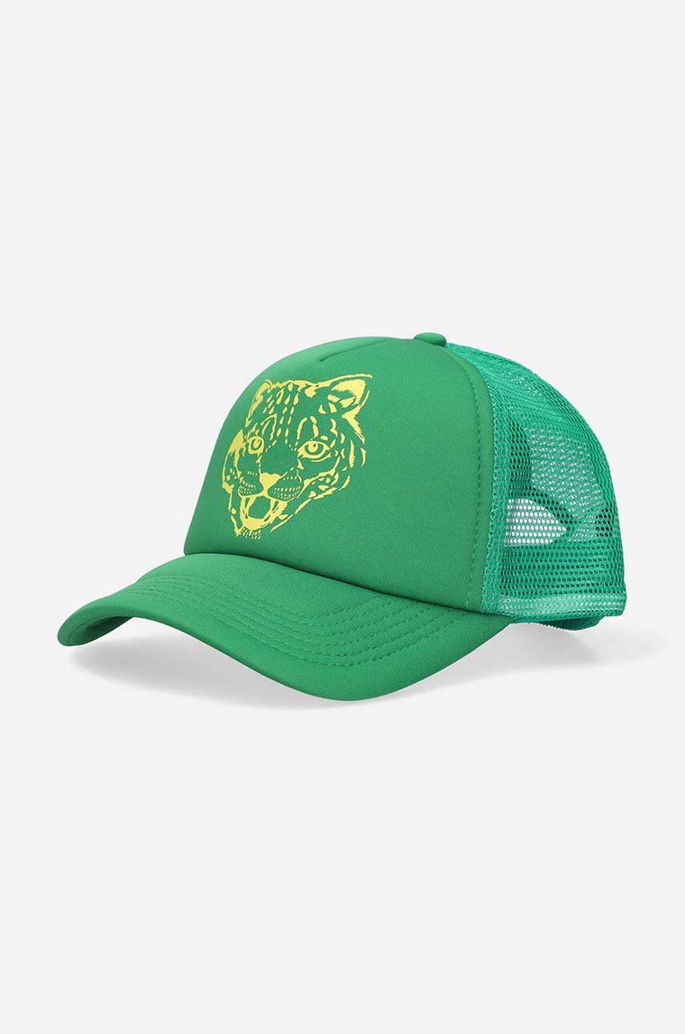 Billionaire Boys Club czapka z daszkiem Leopard Trucker Cap kolor zielony z nadrukiem B22344-GREEN