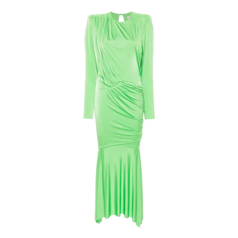 Zielona Sukienka z Draperią Alexandre Vauthier