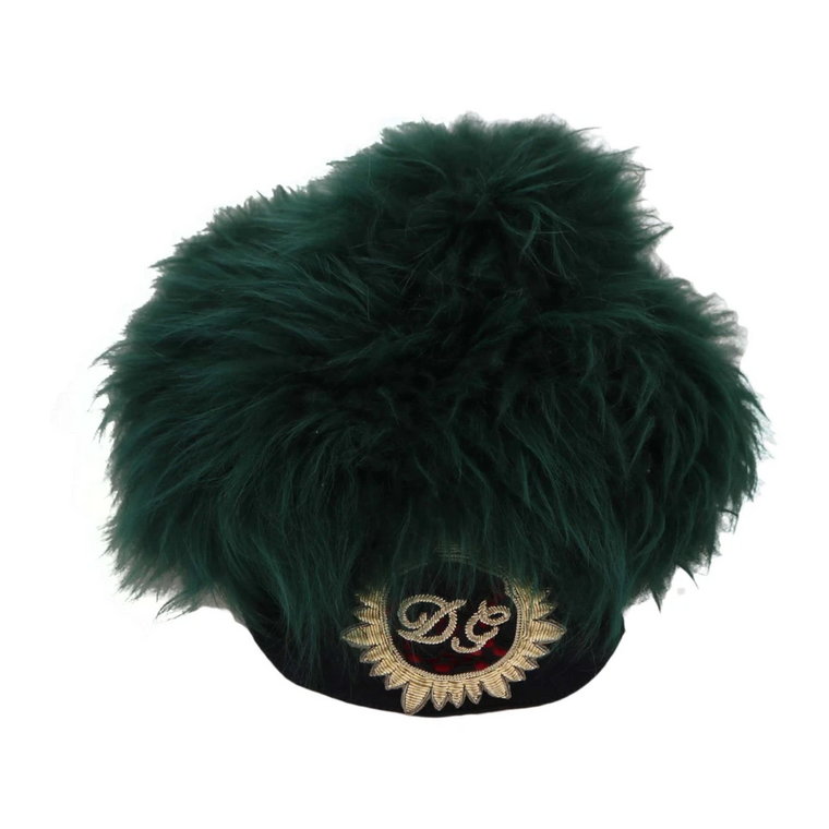 Zielony Kapelusz Cloche z Haftem Logo Dolce & Gabbana