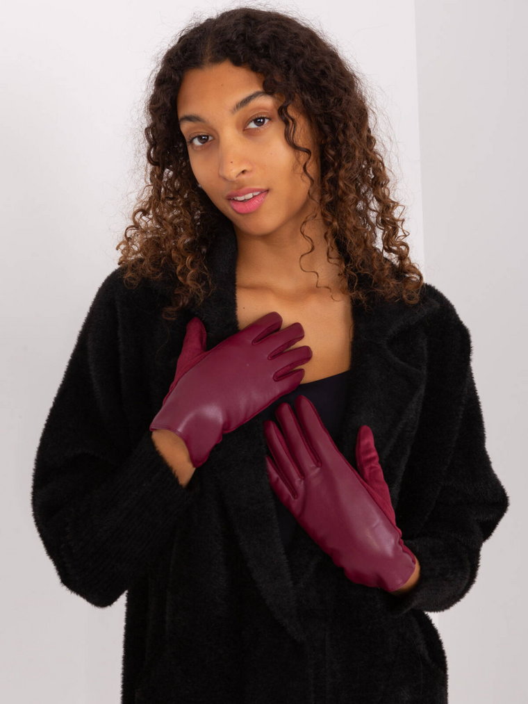 Rękawiczki bordowy ocieplenie
