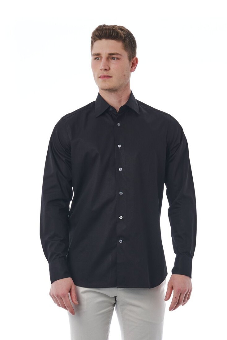 Koszula marki Bagutta model 050_AL 56073 kolor Czarny. Odzież męska. Sezon: