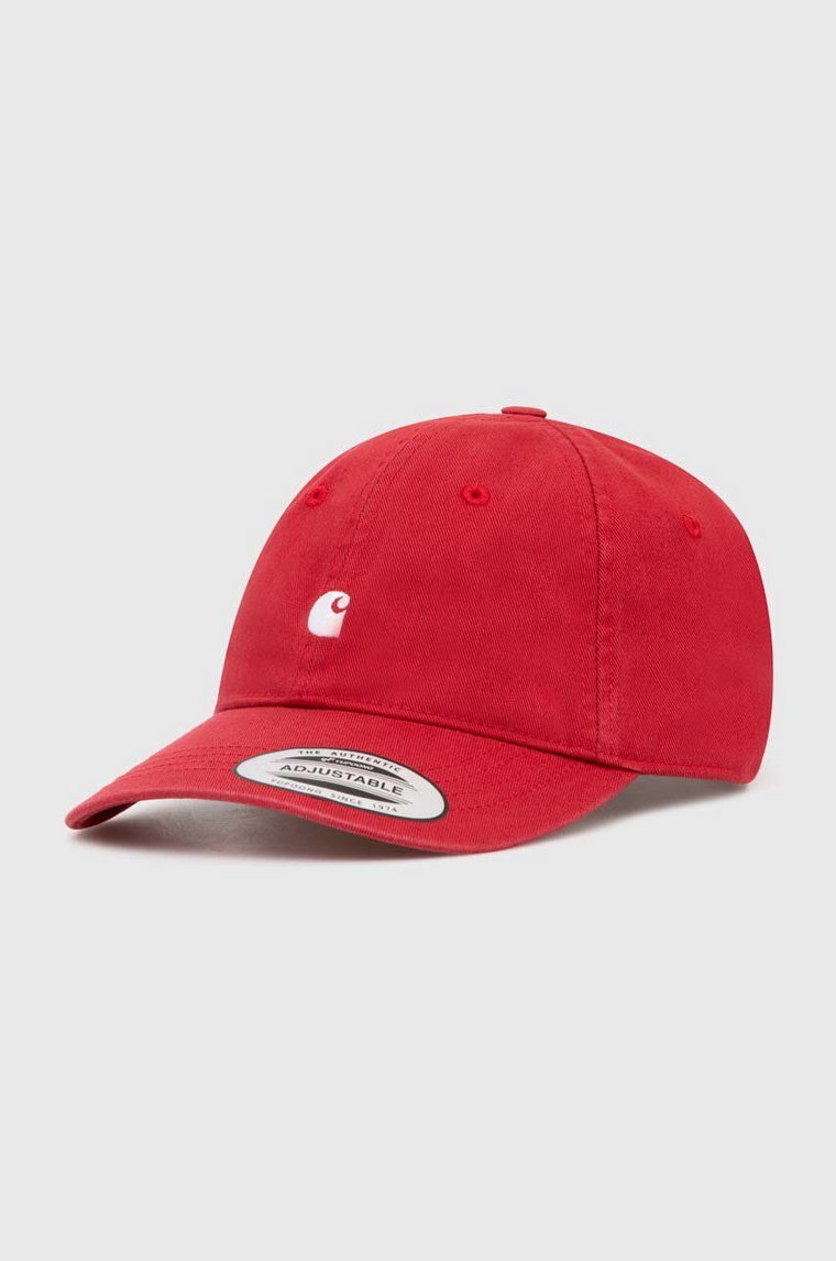 Carhartt WIP czapka z daszkiem bawełniana Madison Logo Cap kolor bordowy z aplikacją I023750.2AGXX