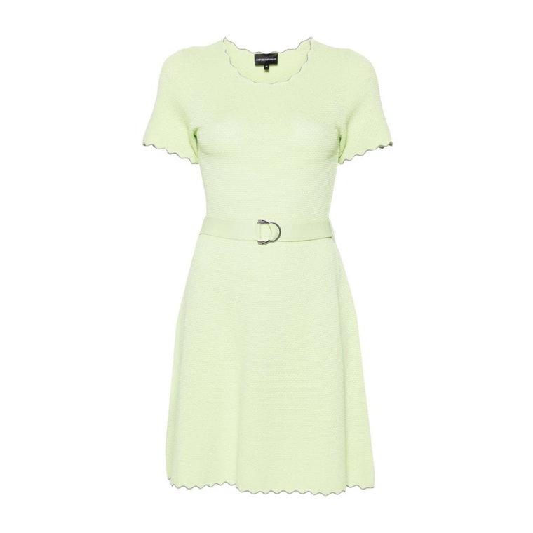 Zielona sukienka A-line 3D-knit Emporio Armani