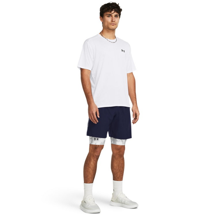 Męskie spodenki treningowe Under Armour UA Tech Woven Wordmark Short - granatowe