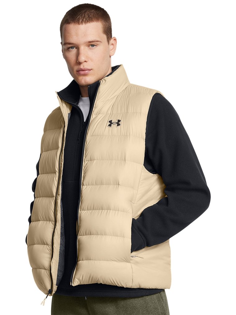 Bezrękawnik puchowy z wypełnieniem naturalnym męski Under Armour Legend Down Vest - beżowy