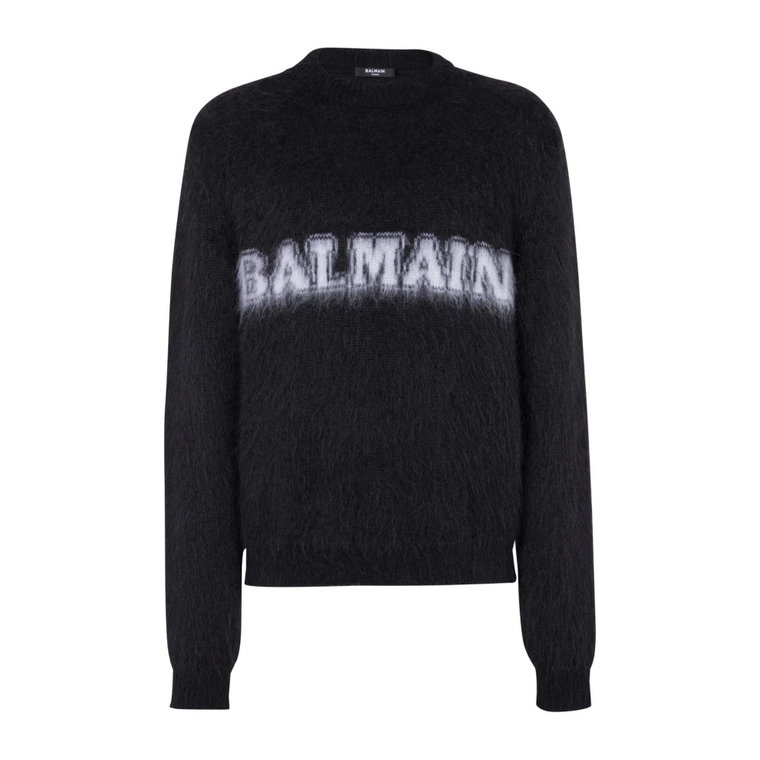 Retro sweter z miękkiego mohairu Balmain