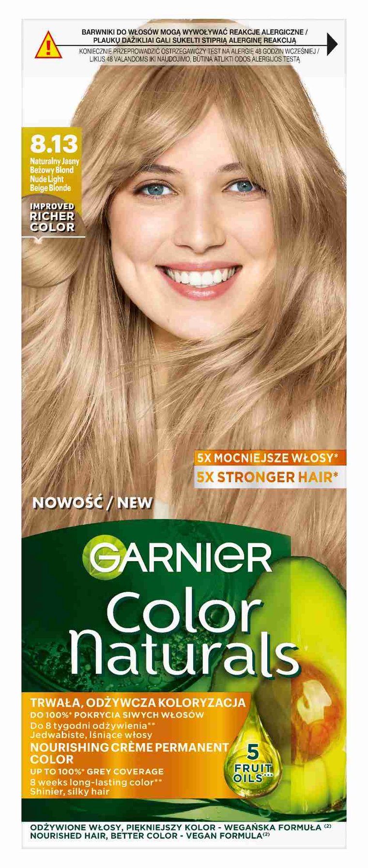 Garnier Color Naturals Farba do włosów 8.13 Naturalny Jasny Blond