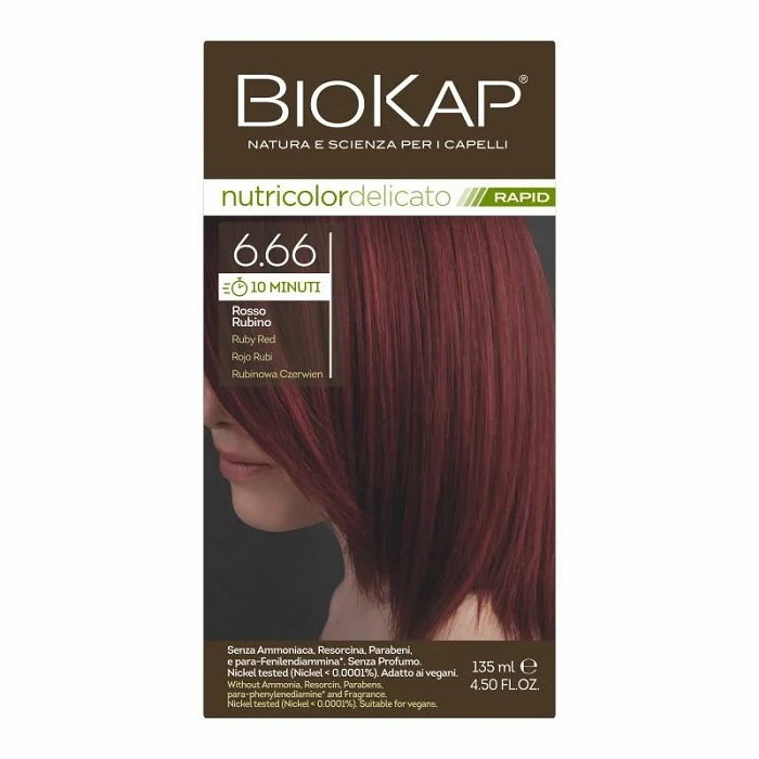 Biokap Nutricolor Delicato Rapid  Farba do włosów 6.66 Rubinowa Czerwień 135 ml