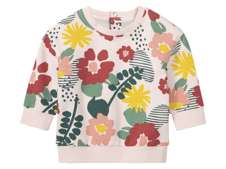 lupilu Dres dziewczęcy z bawełną organiczną (koszulka + spodnie) (50/56, Różowy/nadruk na całej powierzchni)