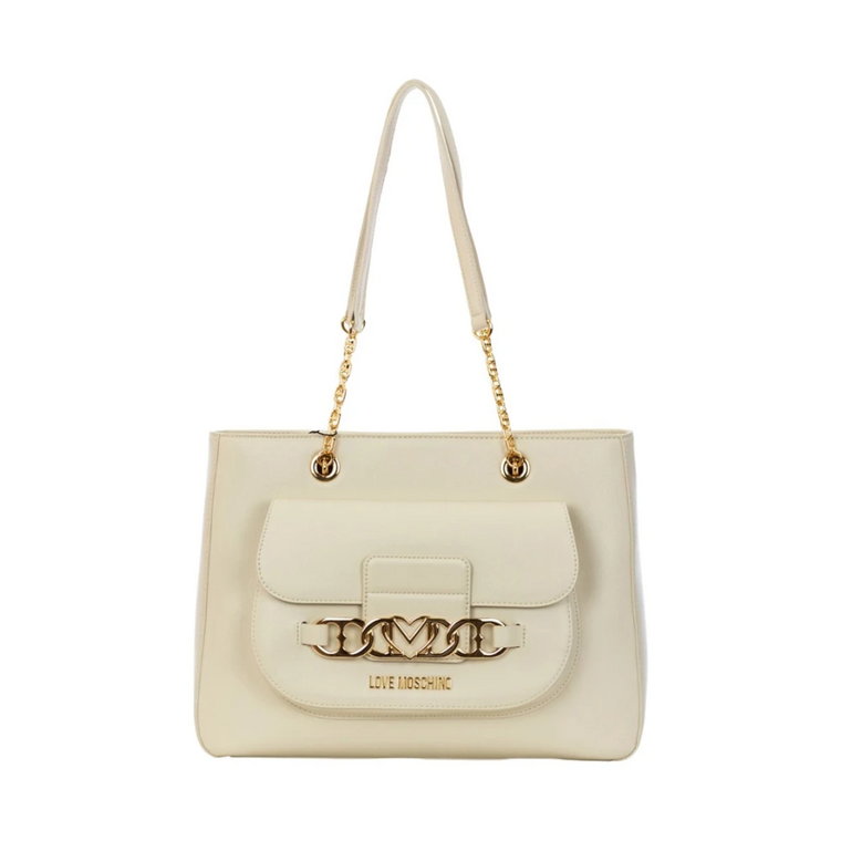 Ivory Shopper z Złotymi Szczegółami Moschino