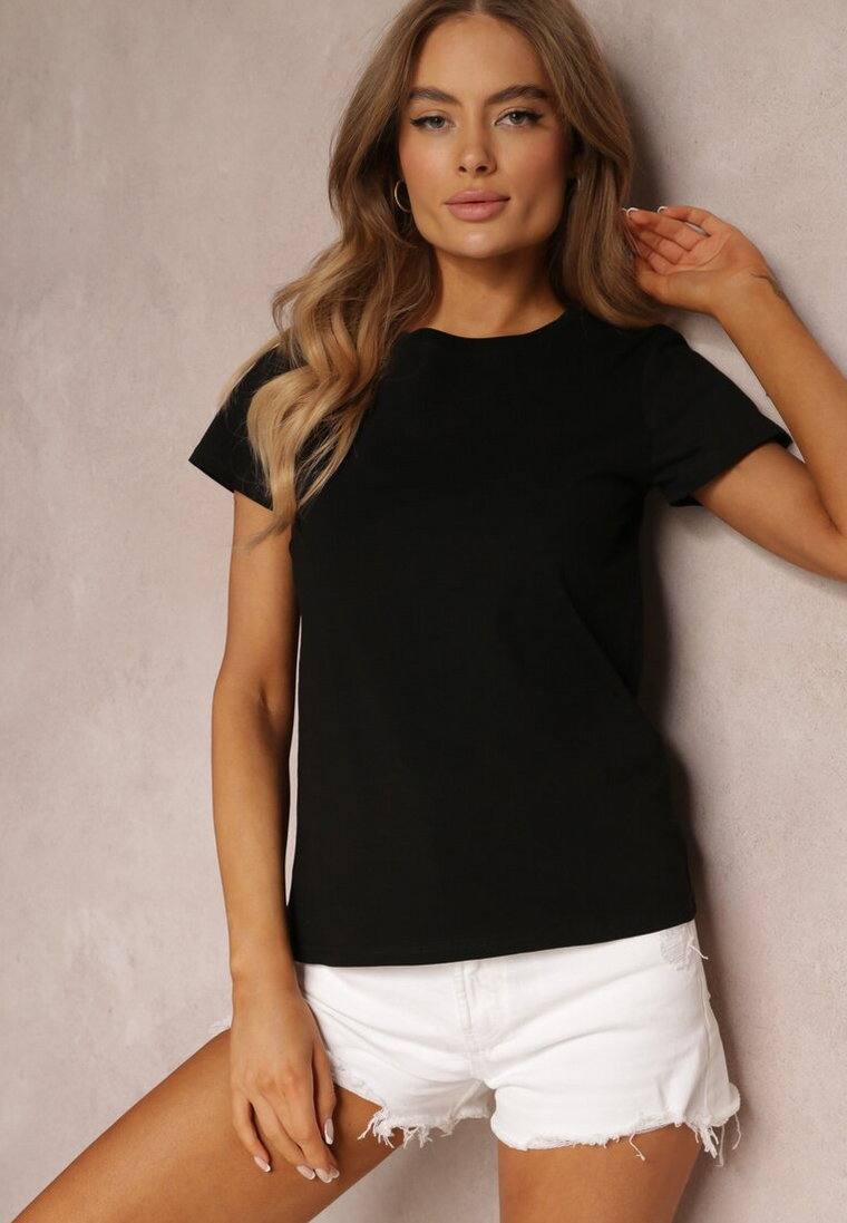 Czarny T-shirt z Linii Basic Apoxis