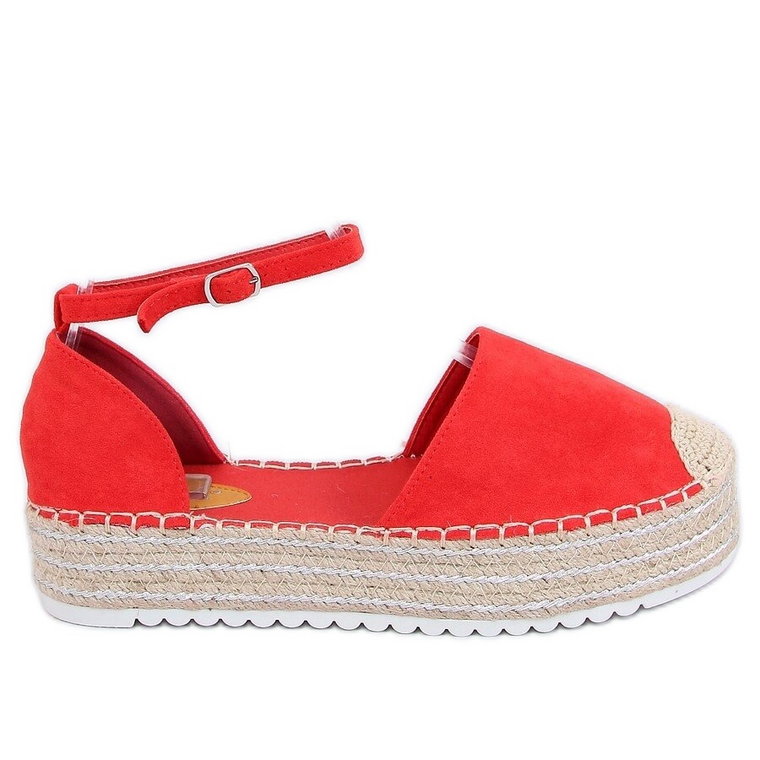 Espadryle sandałki czerwony 2138 Red czerwone