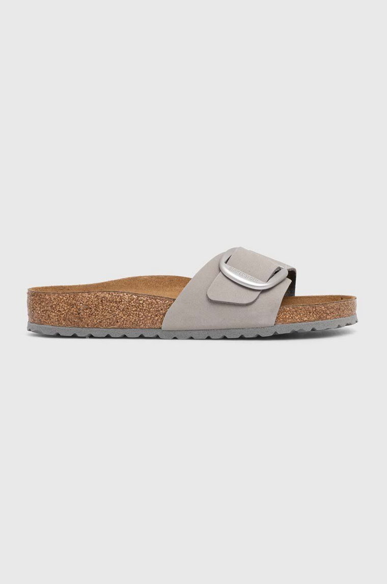 Birkenstock klapki Madrid Big Buckle damskie kolor szary 1021707