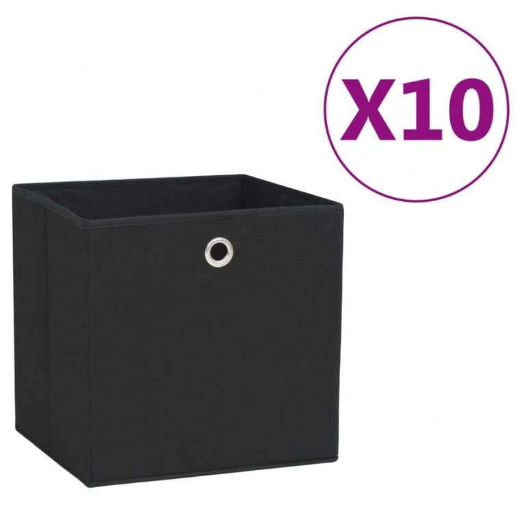 Pudełka z włókniny, 10 szt., 28x28x28 cm, czarne kod: V-325189