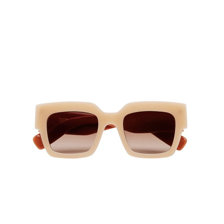 Okulary przeciwsłoneczne Simone z kwadratową oprawką w kolorze łososia Kaleos