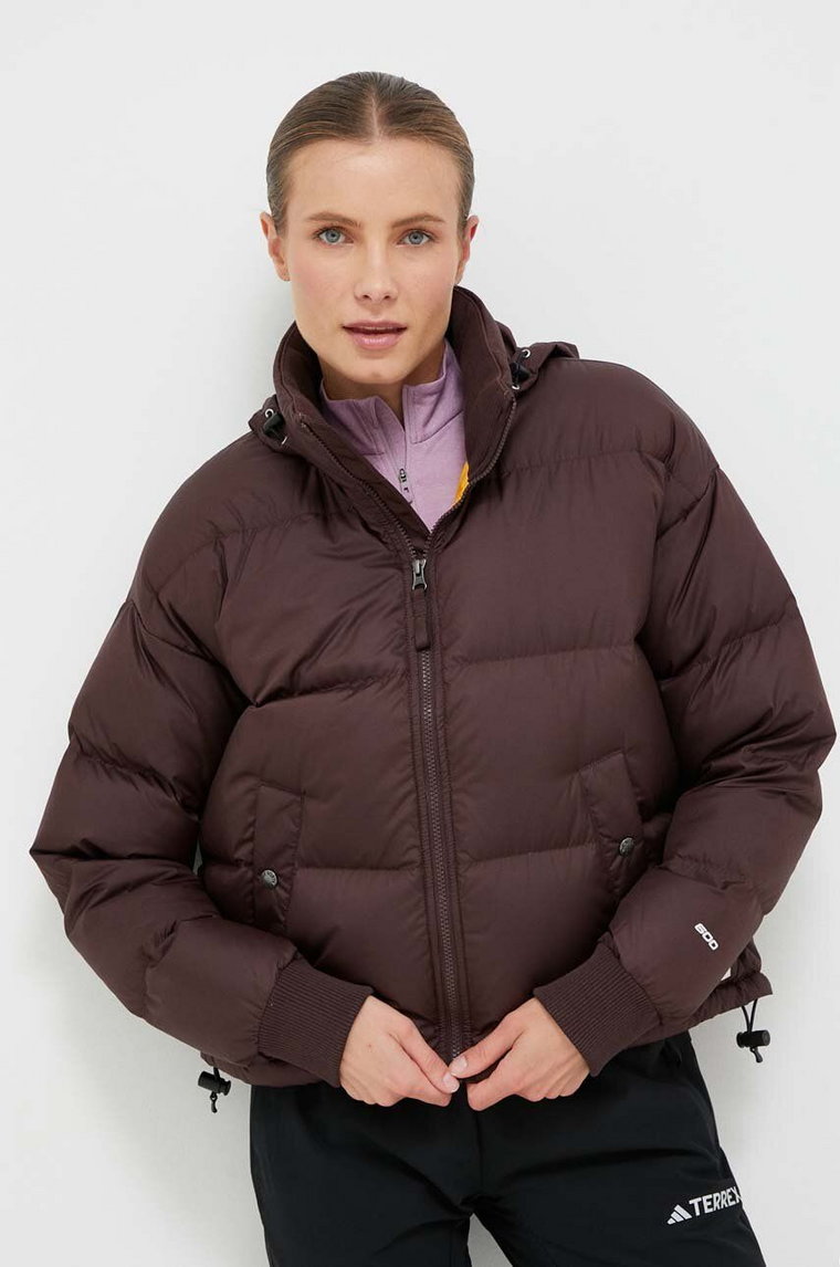 The North Face kurtka puchowa Down Paralta Puffer NF0A3YSDI0I1 damska kolor brązowy zimowa oversize