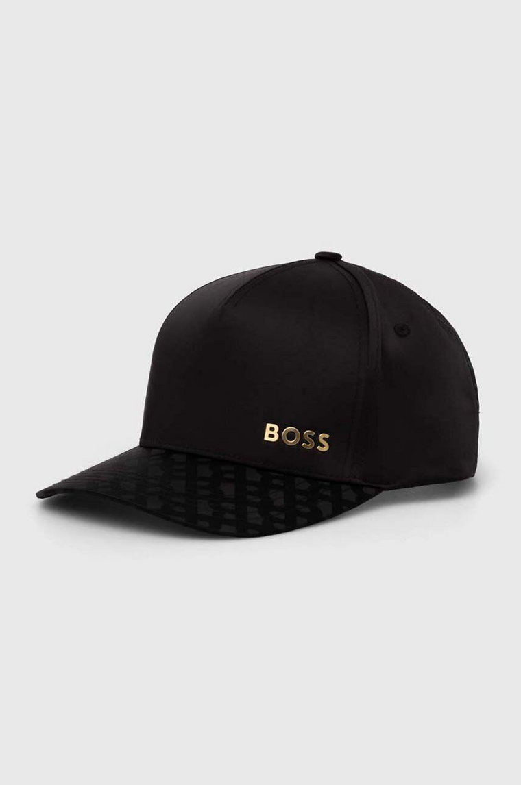 BOSS czapka z daszkiem kolor czarny z aplikacją 50520795