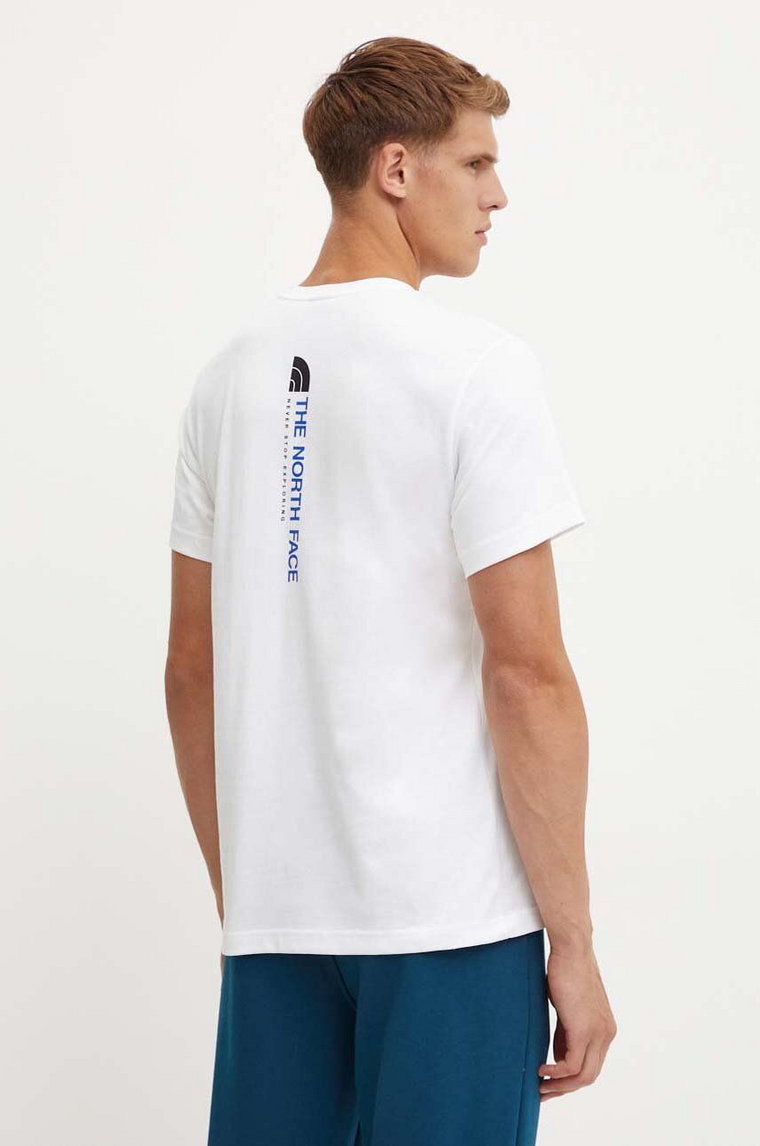 The North Face t-shirt bawełniany Vertical SS Tee męski kolor biały z nadrukiem NF0A89FPFN41