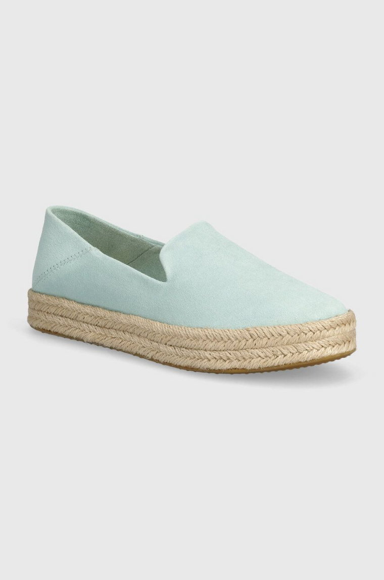 Toms espadryle zamszowe Carolina kolor turkusowy 10020686