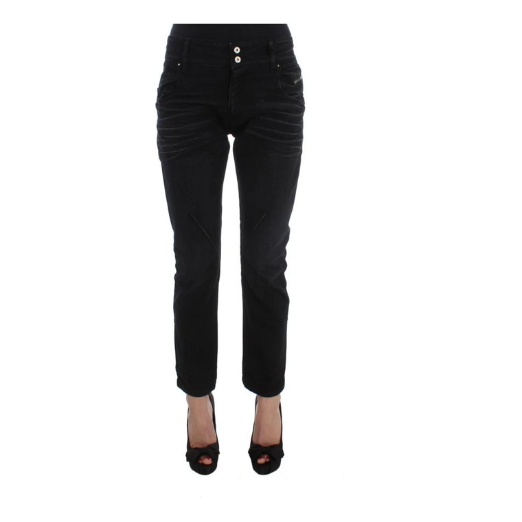 Black Cotton Slouchy Slims Fit Jeans Costume National