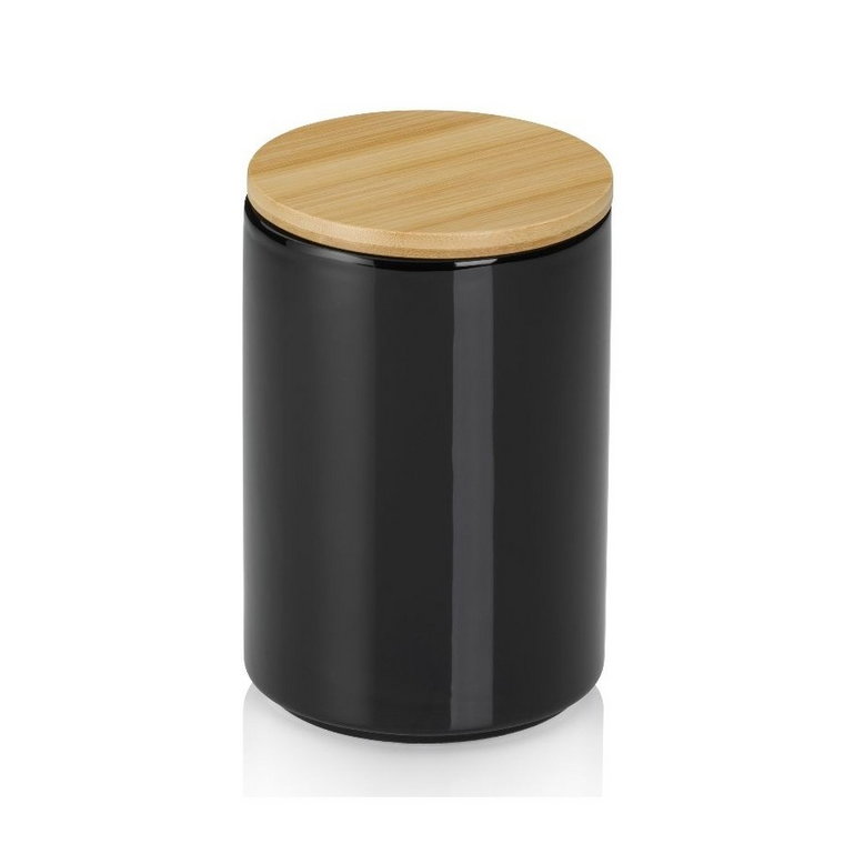 Pojemnik kuchenny, ceramika/bambus, 0,7 l, śred. 10 x 15 cm, czarny kod: KE-15273