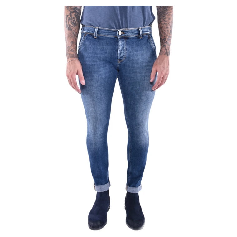 Męskie wąskie jeansy z denimu Dondup