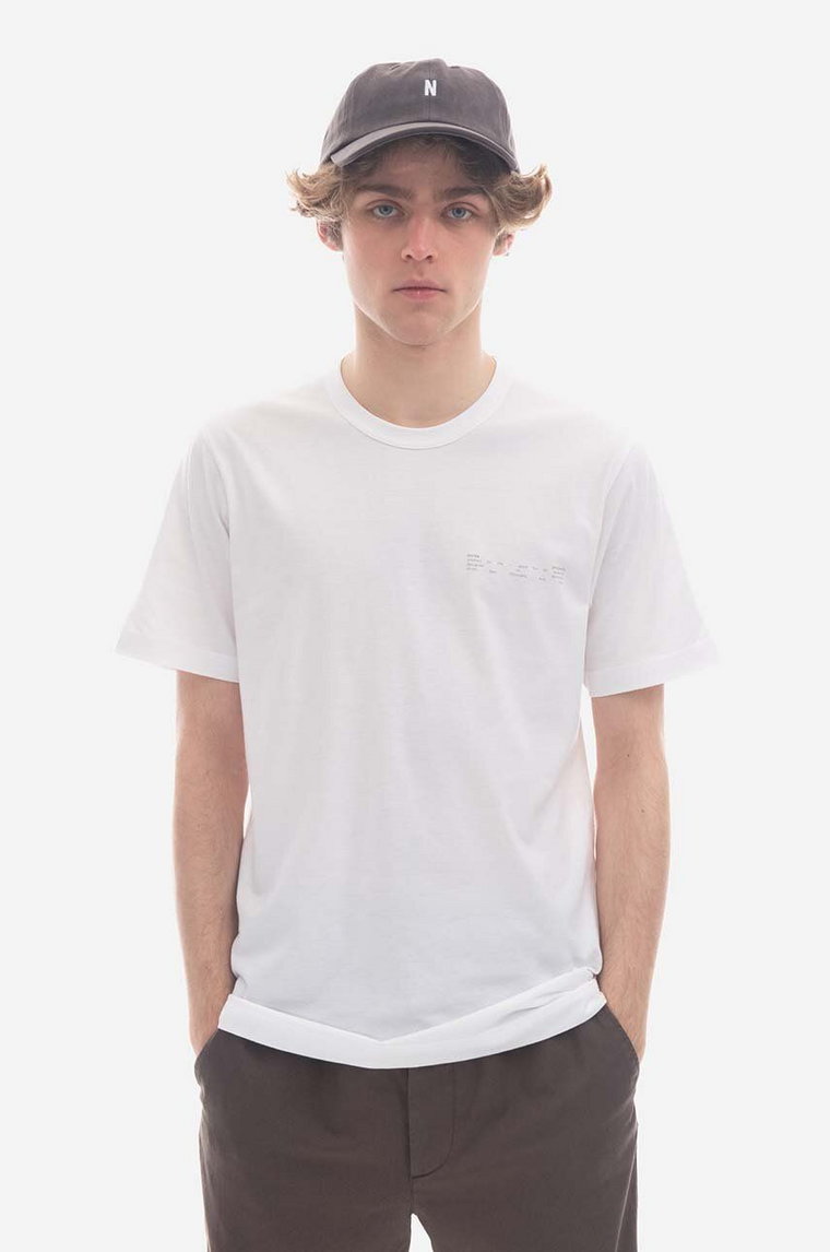 Norse Projects t-shirt męski kolor biały z nadrukiem N01.0640.0001-0001