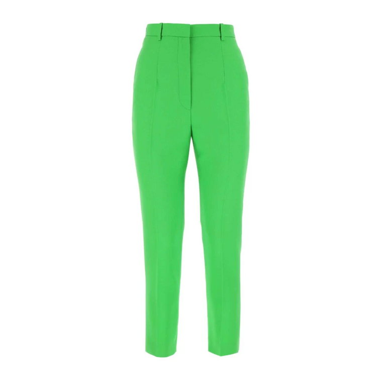 Zielone spodnie z wełny Alexander McQueen
