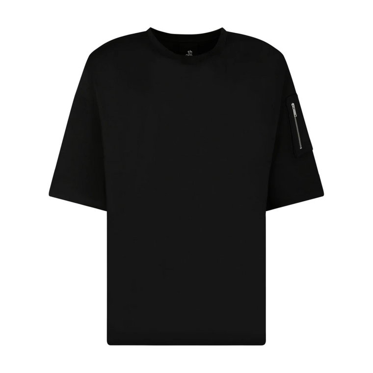 Czarna koszulka z unikalnym szyciem Thom Krom