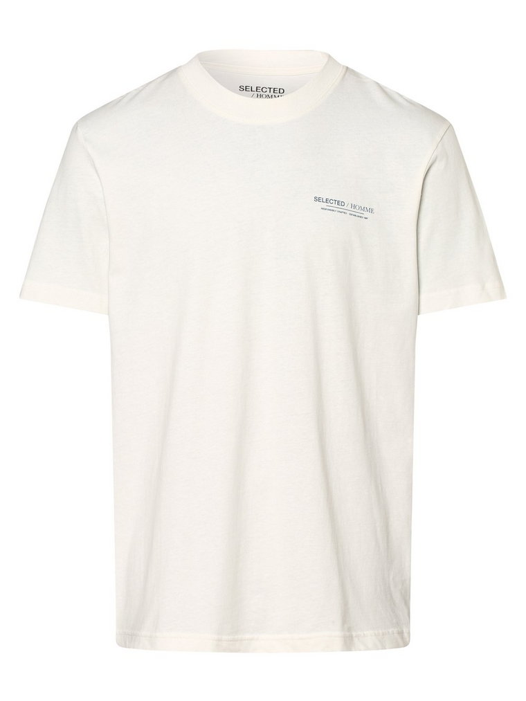 Selected - T-shirt męski  SLHRelaxmatt, biały