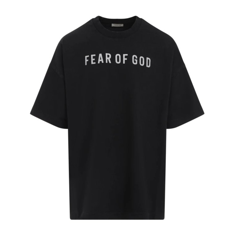 Czarna Koszulka Nowoczesna Męska Moda Fear Of God