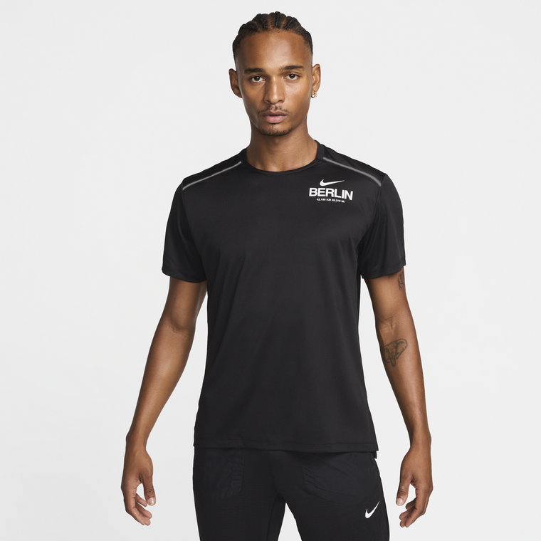 Męska koszulka do biegania zkrótkim rękawem Nike Miler - Zieleń