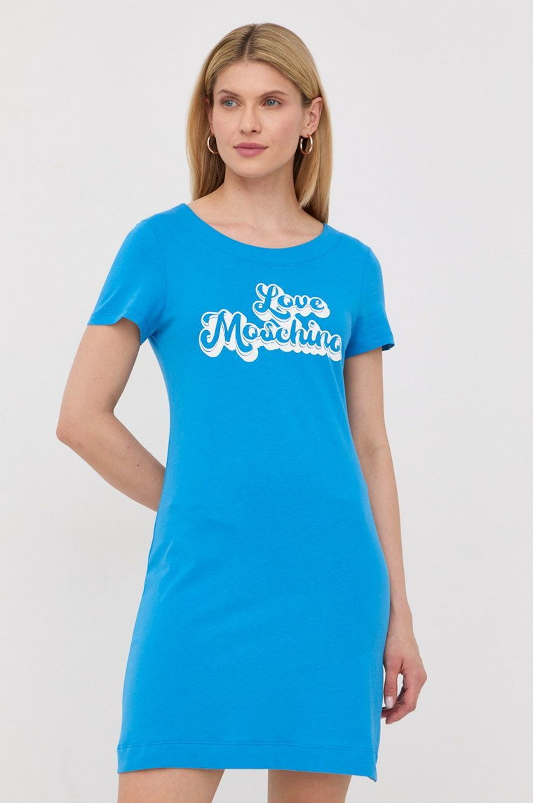 Love Moschino sukienka bawełniana mini prosta