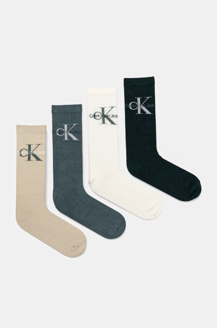 Calvin Klein Jeans skarpetki 4-pack męskie kolor zielony 701229453