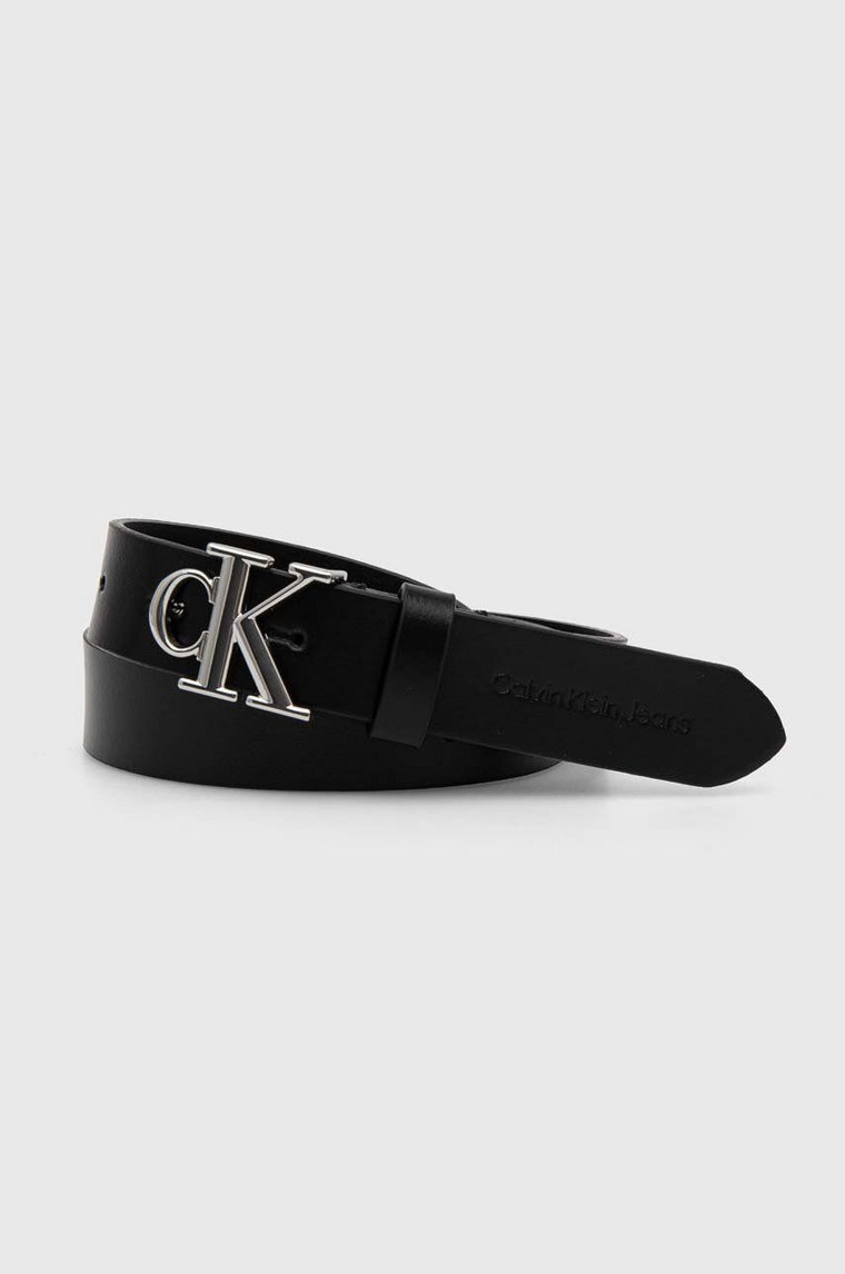 Calvin Klein Jeans pasek skórzany damski kolor czarny K60K612271