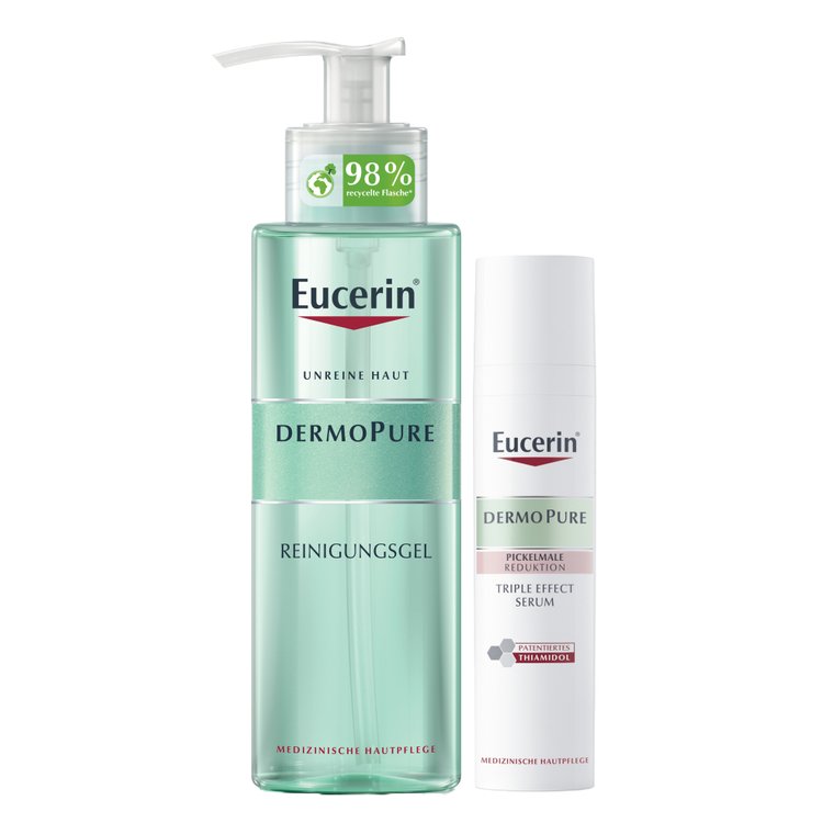 Eucerin Zestaw Dermopure Serum o potrójnym działaniu + Żel oczyszczający