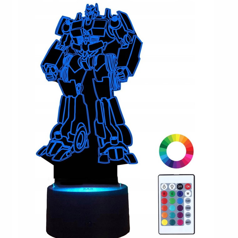 Lampka Nocna z Imieniem Transformers 3D Led Grawer