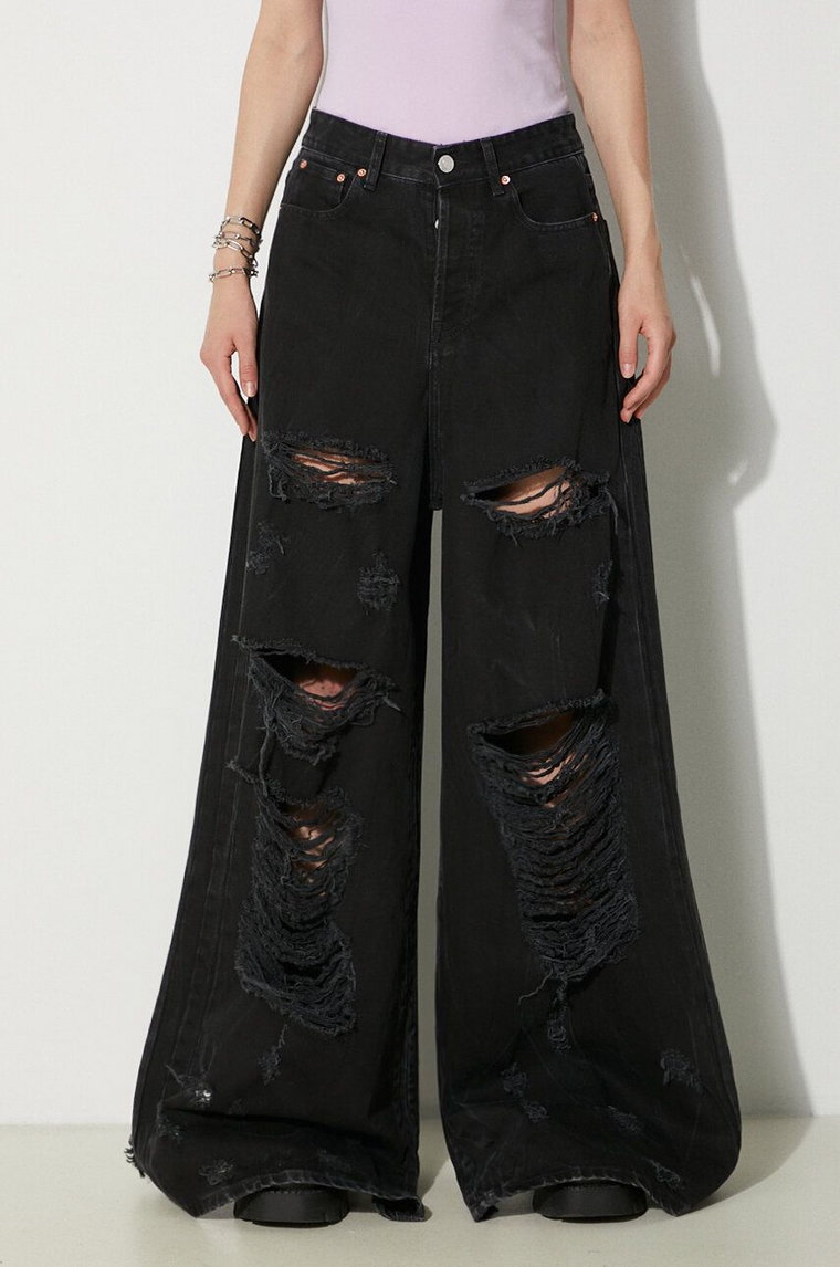 VETEMENTS jeansy Destroyed damskie high waist UE64PA130B