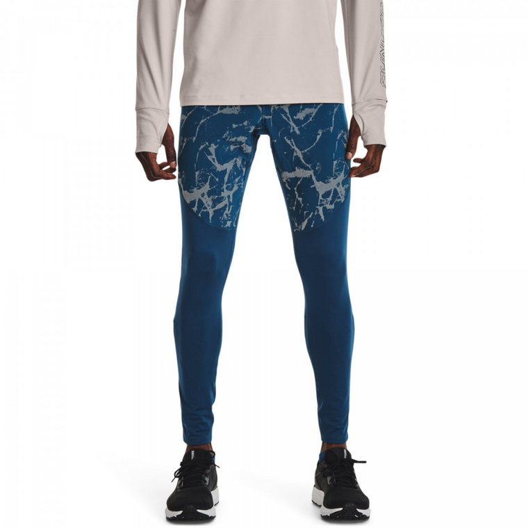 Męskie legginsy do biegania Under Armour UA OutRun the Cold Tight - morskie