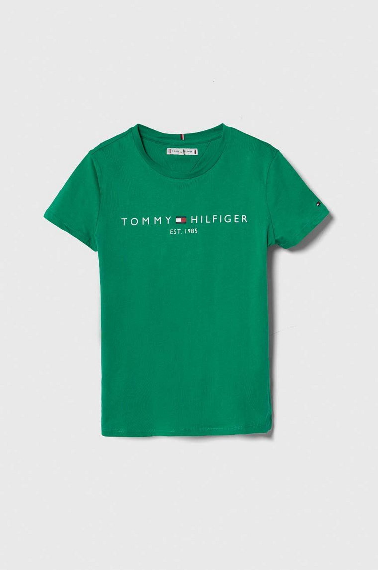 Tommy Hilfiger t-shirt bawełniany dziecięcy kolor zielony
