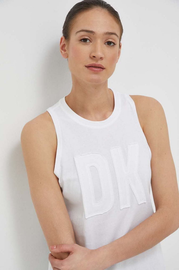 Dkny top bawełniany kolor biały