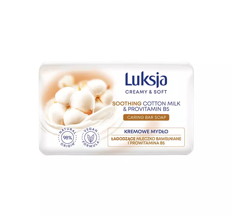 LUKSJA CREAMY & SOFT MYDŁO W KOSTCE MLECZKO BAWEŁNIANE I PROWITAMINA B5 90G