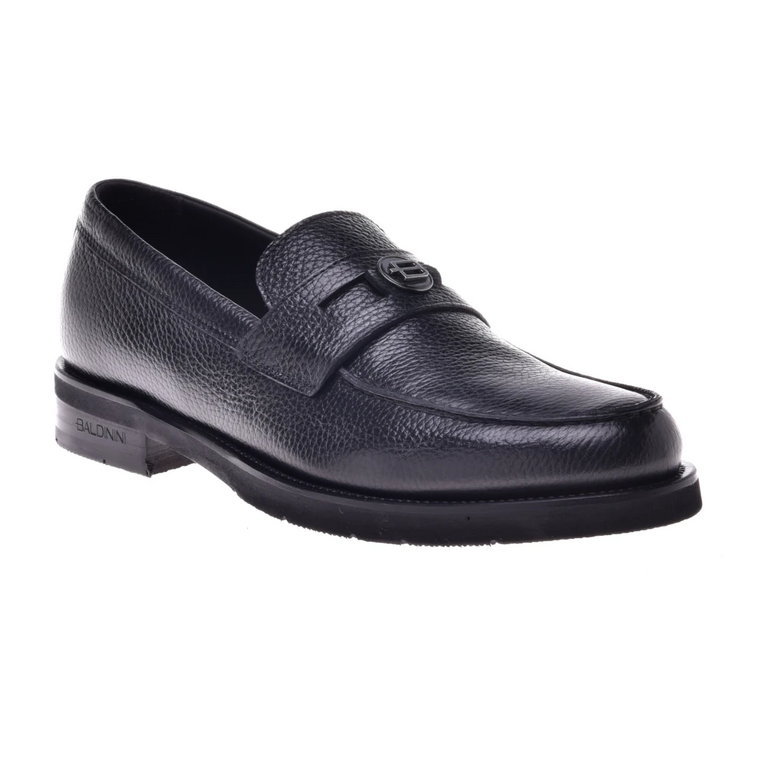Black calfskin loafers Baldinini