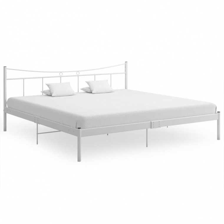 Rama łóżka, biała, metalowa, 200 x 200 cm kod: V-324811