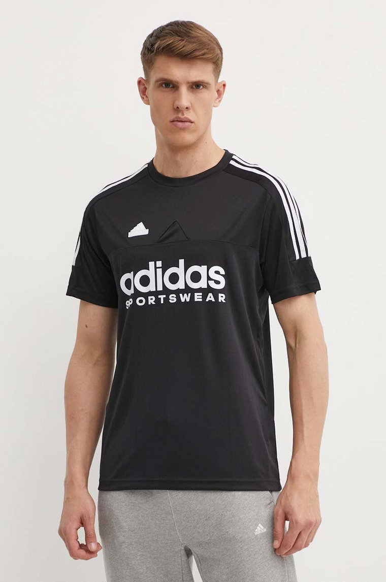 adidas t-shirt treningowy Tiro kolor czarny z nadrukiem IP3779