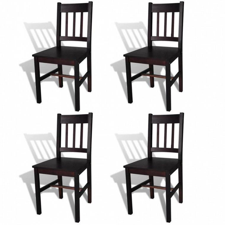 Krzesła do kuchni 4 szt. drewniane brązowe kod: V-241517