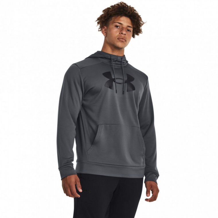 Męska bluza treningowa nierozpinana z kapturem Under Armour UA Armour Fleece Big Logo HD - szara